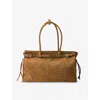 Prada Womens Brown Bonnie Large Suede Handbag In Brown