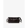 Prada Womens Brown Brand-plaque Small Leather Shoulder Bag