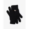 Prada Womens  Brand-plaque Wool Gloves In Black