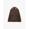 Prada Womens Brown Contrast-collar Relaxed Canvas Work Jacket In Brown