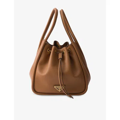 Prada Womens Brown Darling Leather Mini Bucket Bag