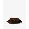 Prada Womens Brown Explore Medium Suede Shoulder Bag