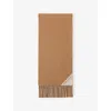 Prada Two-tone Fringed Edge Scarf Accessory In Brown