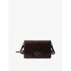 Prada Womens Brown Logo-badge Leather Shoulder Bag