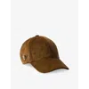 Prada Womens Brown Logo-plaque Corduroy Baseball Cap In Brown