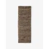 Prada Womens Brown Logo-plaque Wool Cashmere Blend Scarf In Brown