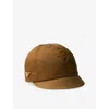 Prada Womens Brown Logo-plaque Re-nylon Woven Baseball Cap In Gray