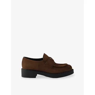 Prada Suede Loafers In Brown