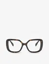 Prada Tortoiseshell Square Glasses In Brown