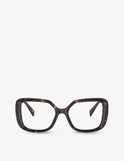 Prada Tortoiseshell Square Glasses In Brown