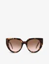 Prada Womens Brown Pr 14ws Cat Eye-frame Acetate Sunglasses In Brown