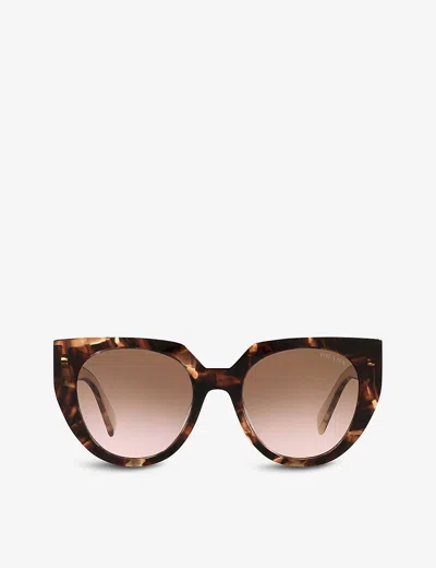 Prada Womens Brown Pr 14ws Cat Eye-frame Acetate Sunglasses