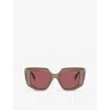 Prada Womens Brown Pr 14zs Irregular-frame Acetate Sunglasses In Brown