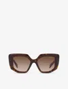 Prada Tortoiseshell-effect Square Sunglasses In Brown