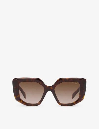 Prada Tortoiseshell-effect Square Sunglasses In Multi