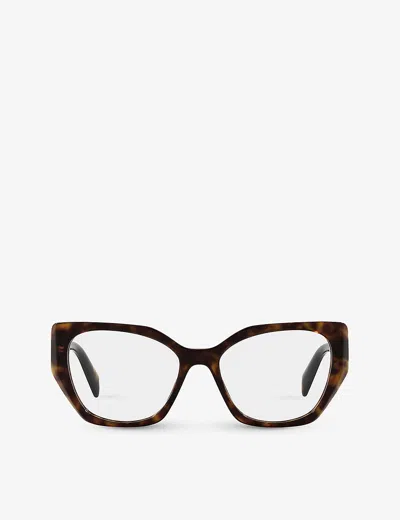 Prada Womens Brown Pr 18wv Square-framed Acetate Glasses
