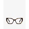 Prada Womens Brown Pr 18wv Square-framed Acetate Glasses In Brown