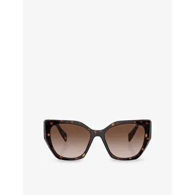 Prada Womens Brown Pr 19zs Tortoiseshell-pattern Acetate Sunglasses