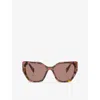 Prada Pr 19zs Overvsize Frame Sunglasses In Brown