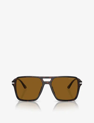 Prada Womens Brown Pr 20ys Pilot-frame Acetate Sunglasses