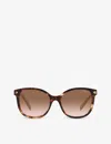 Prada Pr 22zs Two-tone Square Acetate Sunglasses In Brown