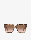 Prada Pr 24zs 07r0a6 56mm Womens Square Sunglasses In Brown