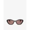 Prada Womens Brown Pr A02s Butterfly-frame Acetate Sunglasses