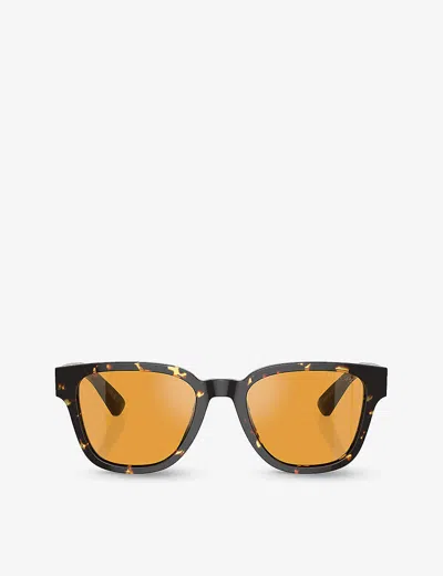 Prada Womens Brown Pr A04s Pillow-frame Acetate Sunglasses