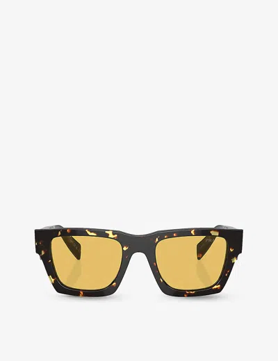 Prada Womens Brown Pr A06s Pillow-frame Acetate Sunglasses
