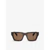 Prada Womens Brown Pr A06s Square-frame Tortoise Acetate Sunglasses In Brown