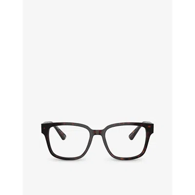 Prada Womens Brown Pr A09v Square-frame Tortoiseshell Acetate Eyeglasses In Black