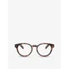 Prada Womens  Pr A14v Phantos-frame Acetate Optical Glasses In Brown