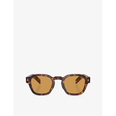 Prada Womens Pr A16s Phantos-frame Acetate Sunglasses Brown
