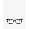 Prada Womens Pr B01v Butterfly-frame Acetate Optical Glasses Brown In Brown