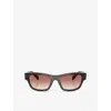 Prada Womens Brown Pr B09s Butterfly-frame Acetate Sunglasses In Brown