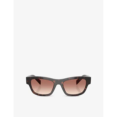Prada Womens Brown Pr B09s Butterfly-frame Acetate Sunglasses