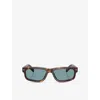 Prada Womens Brown Pr B11s Rectangle-frame Acetate Sunglasses In Brown