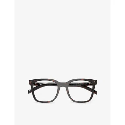 Prada Womens Brown Pr B11v Square-frame Acetate Glasses