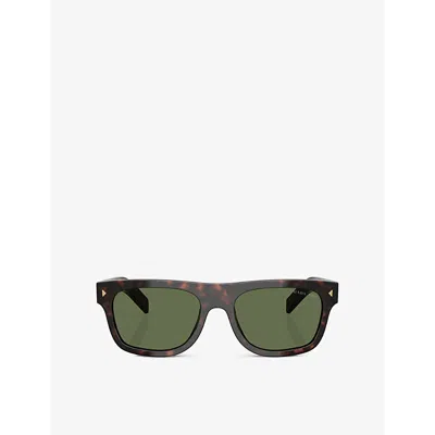 Prada Womens Brown Pr B12s Pillow-frame Acetate Sunglasses
