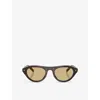 Prada Womens Brown Pr B15s Oval-frame Acetate Sunglasses