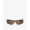 Prada Womens Brown Pr B19s Pillow-frame Acetate Sunglasses