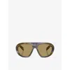 Prada Womens Brown Pr C05s Irregular-frame Acetate Sunglasses In Brown