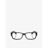 Prada Womens Brown Prb09v Rectangle-frame Acetate Optical Glasses