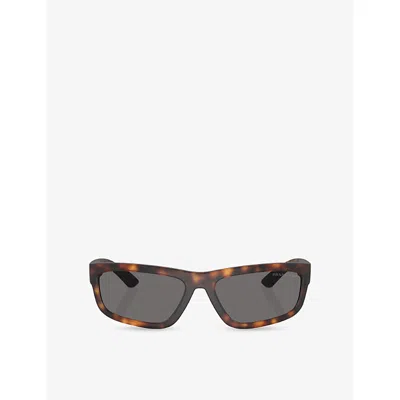 Prada Womens Brown Ps 05zs Rectangle-frame Injected Sunglasses
