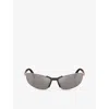 Prada Womens Brown Ps 55zs Irregular-frame Metal Sunglasses