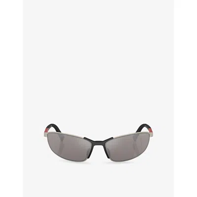 Prada Womens Brown Ps 55zs Irregular-frame Metal Sunglasses