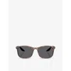 Prada Womens Ps A08s Polarised Pillow-frame Injected Sunglasses Brown