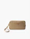 PRADA PRADA WOMENS BROWN RE-EDITION 1978 RE-NYLON BRAND-PLAQUE RECYCLED-NYLON AND LEATHER POUCH