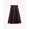 Prada Womens Brown Re-nylon Circle Woven Midi Skirt In Brown