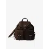 Prada Womens Brown Re-nylon Medium Woven Backpack In Brown